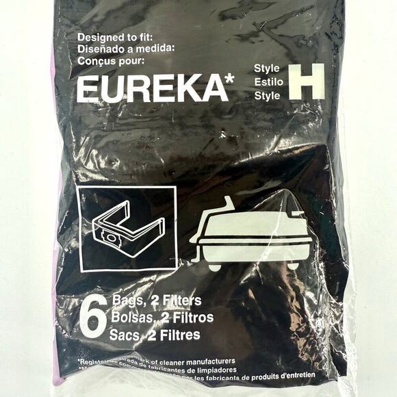 Rubbermaid EUREKA Style H 6 Vacuum Bags & 2 Filters New Old Stock 1995 - Picture 5 of 5